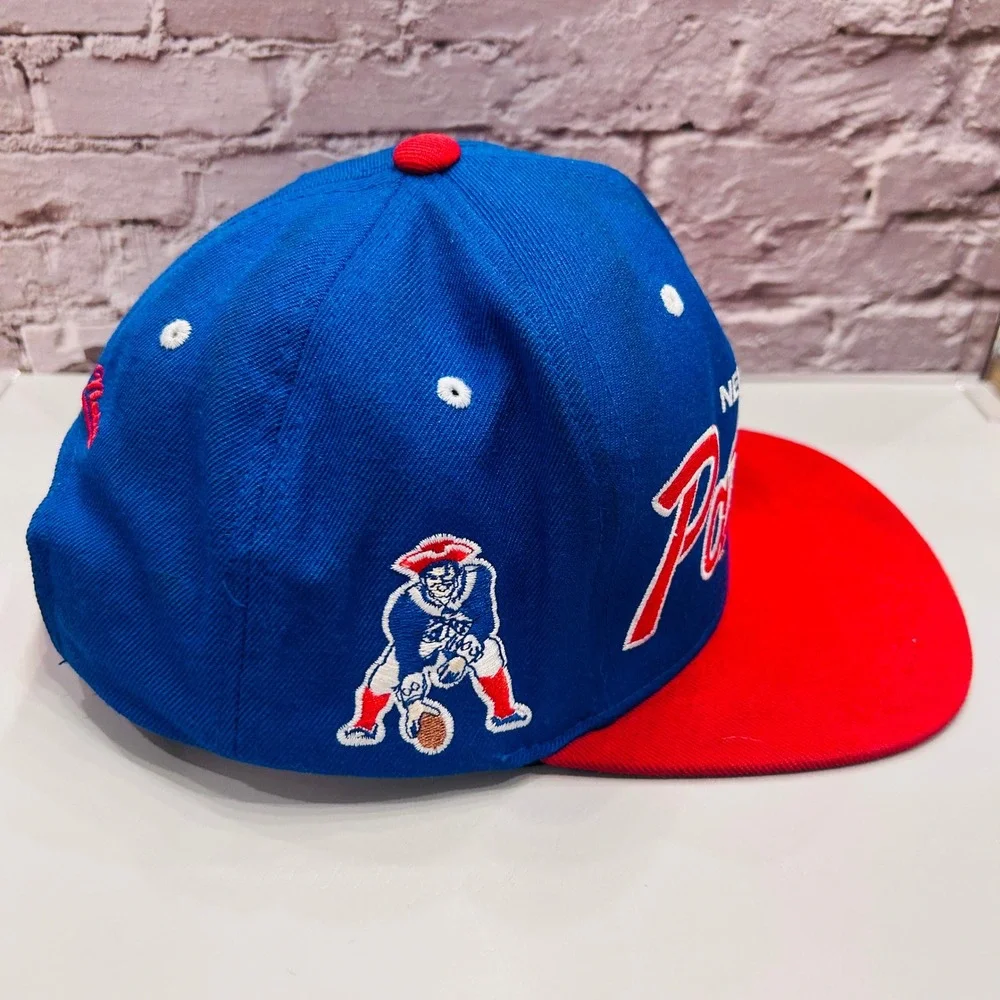 Mitchell & Ness New England Patriots Hat Mens OSFA Blue Red Pat Patriot Snapback